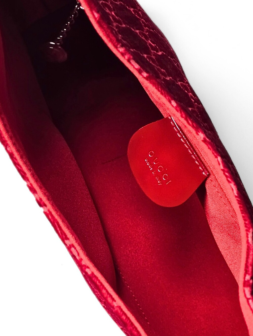 **SOLD*Gucci by Tom Ford 1997 Red Velvet GG Monogram Chrome Handle ASO The Nanny - Picture 10 of 16